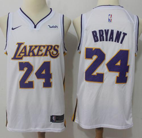 Nike Men's Los Angeles Lakers #24 Kobe Bryant White Swingman Association Edition NBA Jersey