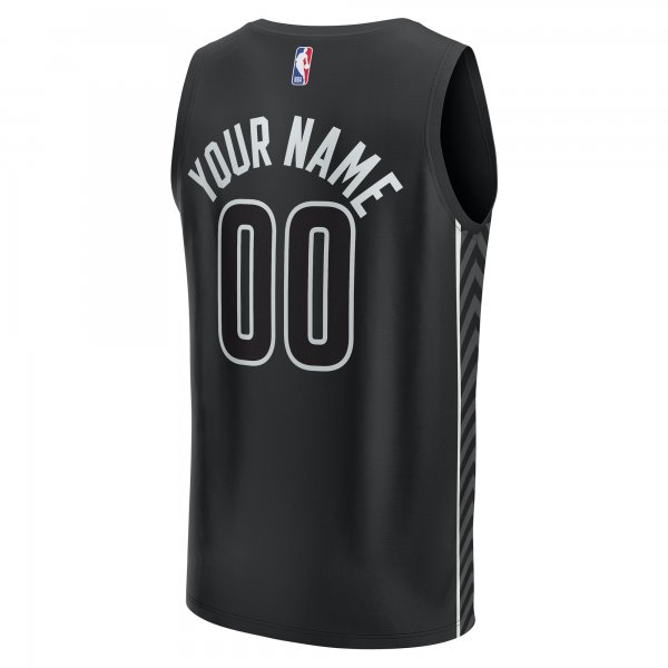 Youth Brooklyn Nets  Fanatics Black Fast Break Replica Custom Jersey - Statement Edition