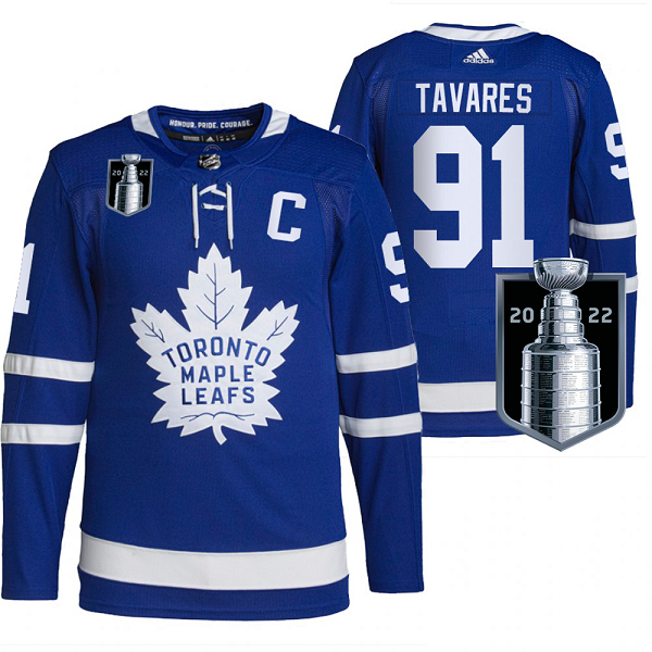 Men's John Tavares Toronto Maple Leafs 2022 Stanley Cup Playoffs Royal #91 Jersey