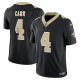 Men's New Orleans Saints #4 Derek Carr Nike Black Vapor F.U.S.E. Limited Jersey