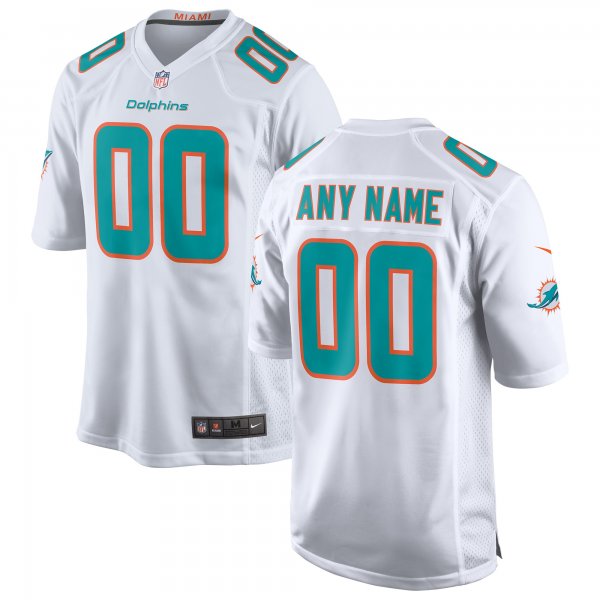 Men's Miami Dolphins Nike White Custom Game Jersey