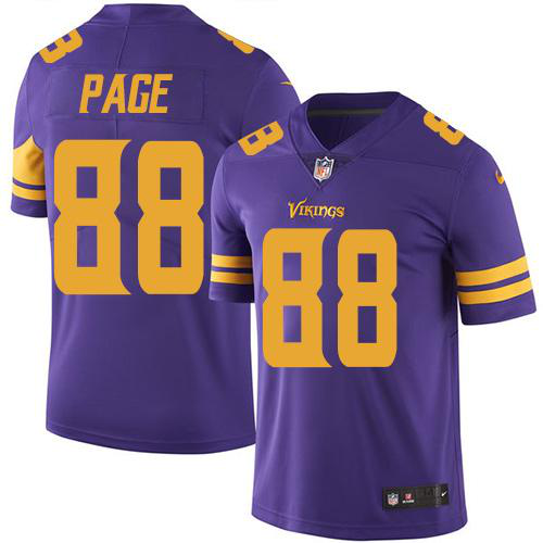 Nike Minnesota Vikings #88 Alan Page Purple Men's Stitched NFL Limited New Color Rush Jersey