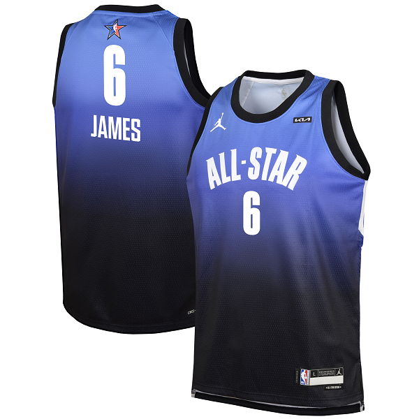 Youth #6 LeBron James Jordan Brand Blue 2023 NBA All-Star Game Swingman Jersey