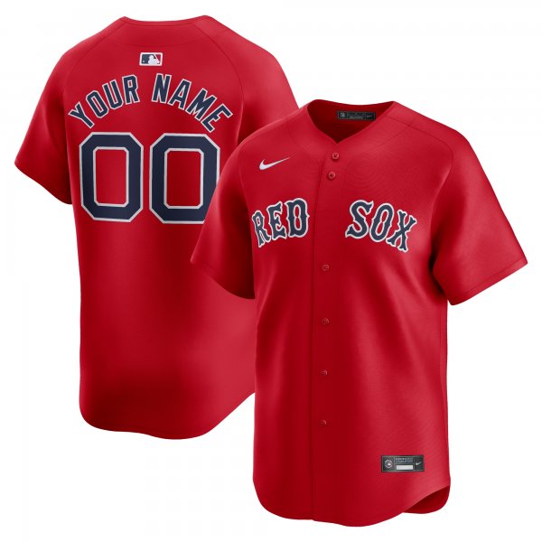 Men's Boston Red Sox  Nike Red  Alternate Limited Custom Jersey