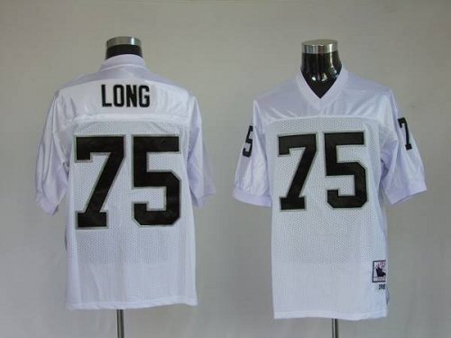 Men's Mitchell And Ness Las Vegas Raiders Howie Long #75 Stitched White NFL Jersey