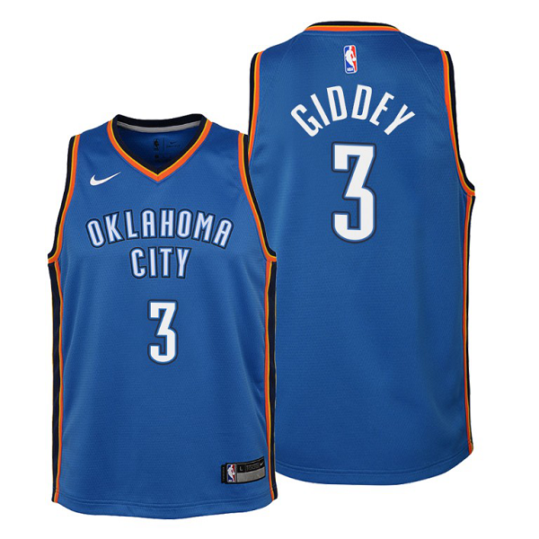 Youth Oklahoma City Thunder #3 Josh Giddey 2021 Icon Edition Blue Jersey