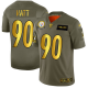 Men's Pittsburgh Steelers #90 T. J. Watt Camo/Gold Stitched NFL Limited 2019 Salute To Service Jersey