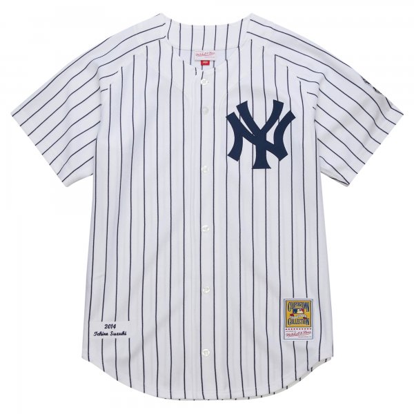 Men's New York Yankees Ichiro Suzuki Mitchell & Ness White 2014 Cooperstown Collection Throwback Jersey