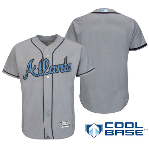 Atlanta Braves Gray Majestic 2016 Father's Day Cool Base Jersey