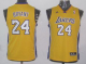 Los Angeles Lakers #24 Kobe Bryant Yellow Champion Patch Stitched Youth NBA Jersey