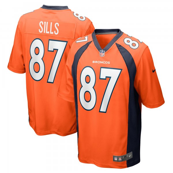 Men's Denver Broncos David Sills Nike  Orange Team Game Jersey