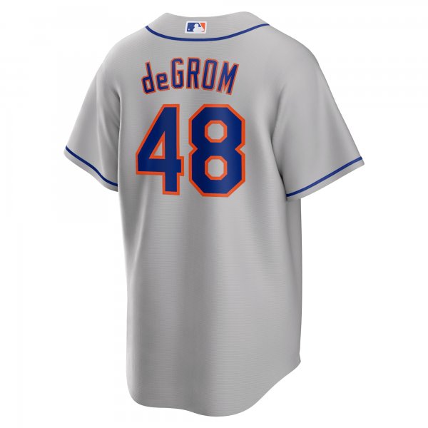 Men's New York Mets Jacob deGrom Nike Gray Road Replica Player Name Jersey