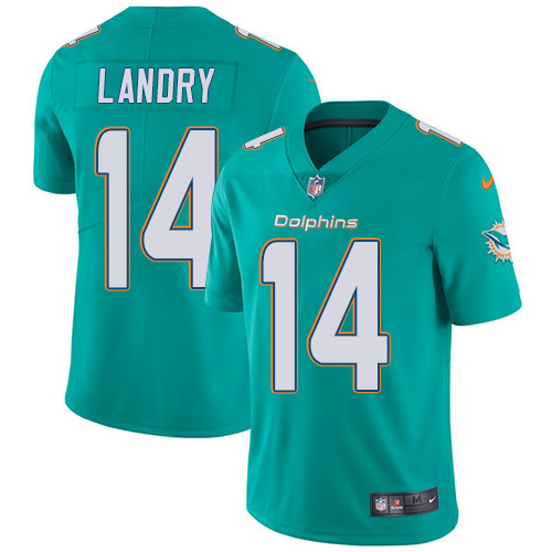 Nike Miami Dolphins #14 Jarvis Landry Aqua Green Team Color Men's Stitched NFL Vapor Untouchable Limited Jersey