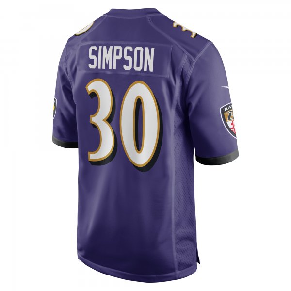 Men's Baltimore Ravens Trenton Simpson Nike  Purple  Game Jersey