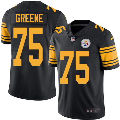 Nike Pittsburgh Steelers #75 Joe Greene Black Men's Stitched NFL Limited New Color Rush Jersey