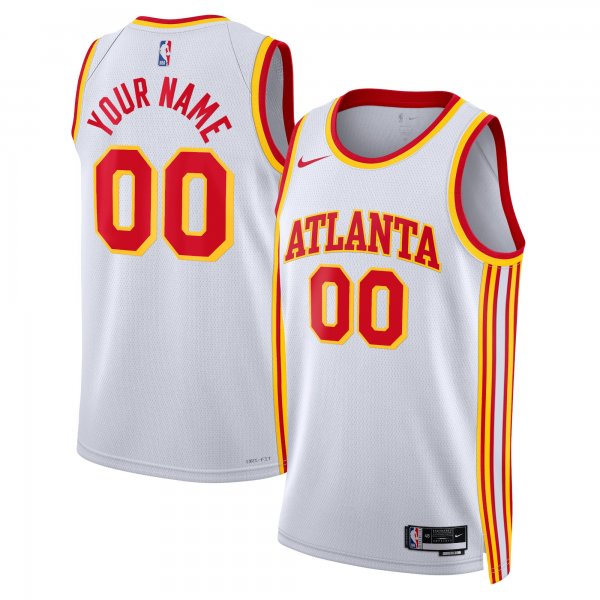 Unisex Atlanta Hawks Nike White Swingman Custom Jersey - Association Edition