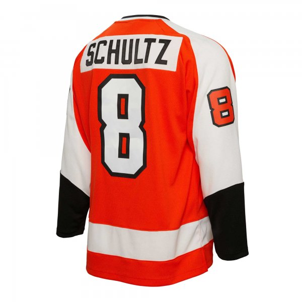 Men's Philadelphia Flyers Dave Schultz Mitchell & Ness Orange  1974/75 Blue Line Player Jersey