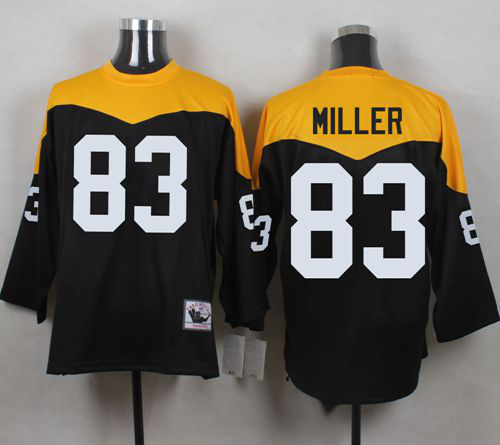 Mitchell And Ness 1967 Pittsburgh Steelers #83 Heath Miller Black/Yelllow Throwback Men's Stitched NFL Jersey