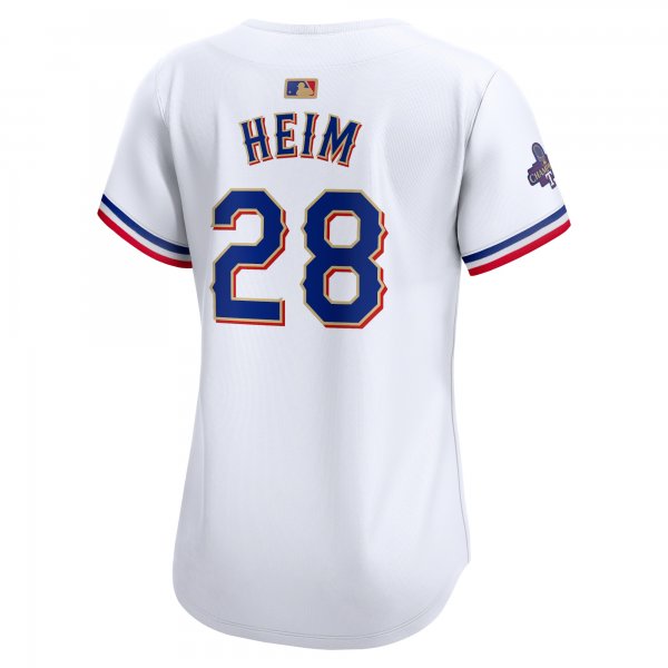 Women's Texas Rangers Jonah Heim Nike White 2024 Gold Collection Limited Player Jersey