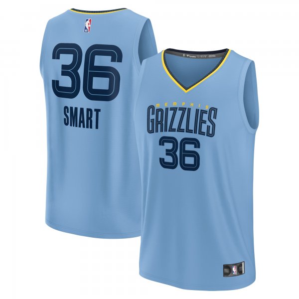 Youth Memphis Grizzlies Marcus Smart Fanatics Light Blue Fast Break Player Jersey - Statement Edition