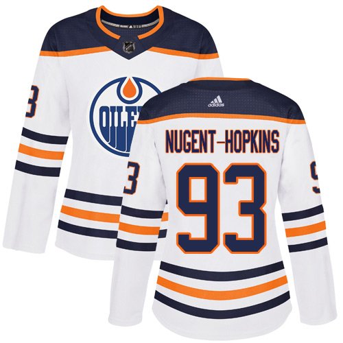 Adidas Edmonton Oilers #93 Ryan Nugent-Hopkins White Road Women's Stitched NHL Jersey