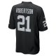 Men's Las Vegas Raiders Amik Robertson Nike Black Team Game Jersey