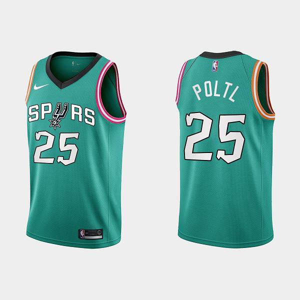 Men's San Antonio Spurs #25 Jakob Poltl 2022-23 City Edition Teal NBA Jersey