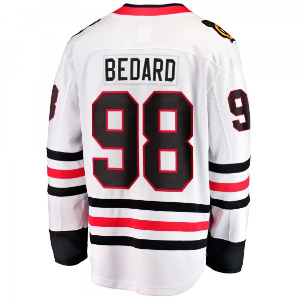 Men's Chicago Blackhawks Connor Bedard Fanatics White Away Breakaway Player Jersey