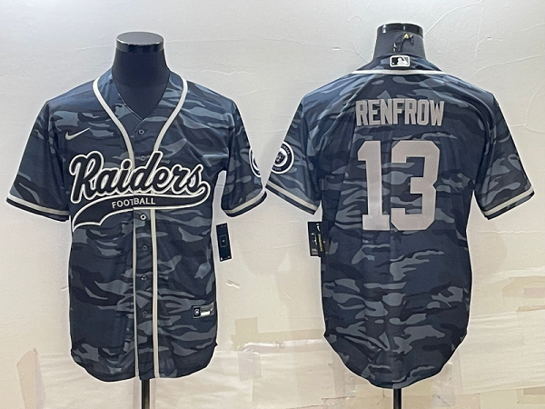 Men's Las Vegas Raiders #13 Hunter Renfrow Camouflage Stitched Baseball Cool Base Jersey