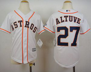 Houston Astros #27 Jose Altuve White Cool Base Stitched Youth MLB Jersey