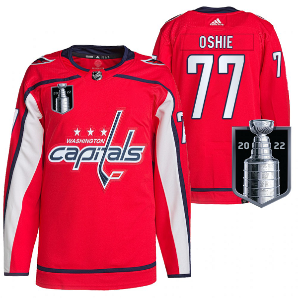 Men's Washington Capitals T.J. Oshie 2022 Stanley Cup Playoffs Red #77 Jersey