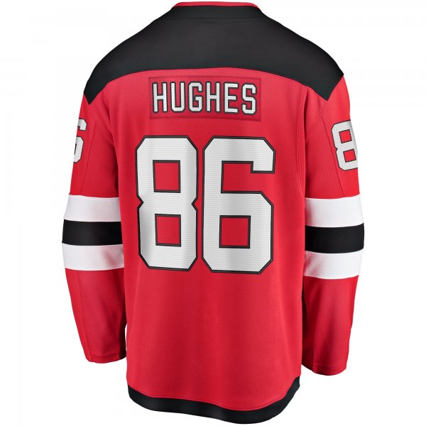 Youth New Jersey Devils Jack Hughes Fanatics Red Home Breakaway Player Jersey