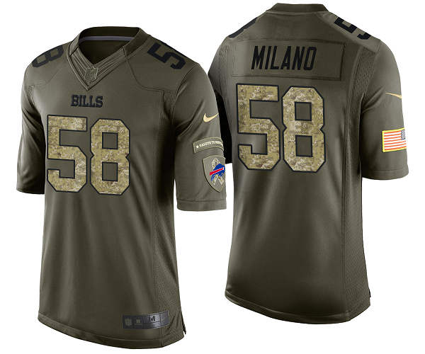 Matt Milano Buffalo Bills Green Camo Salute to Service Jersey