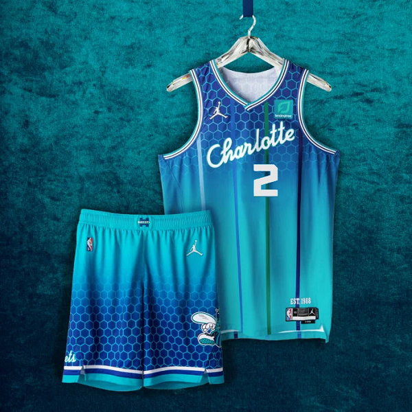 Men's Charlotte Hornets #2 LaMelo Ball 2021-22 75th Anniversary Blue City Edition NBA Suit