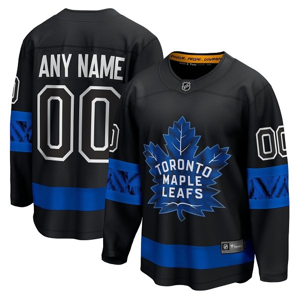 Men's Toronto Maple Leafs  Black Alternate Premier Breakaway Reversible Custom Jersey