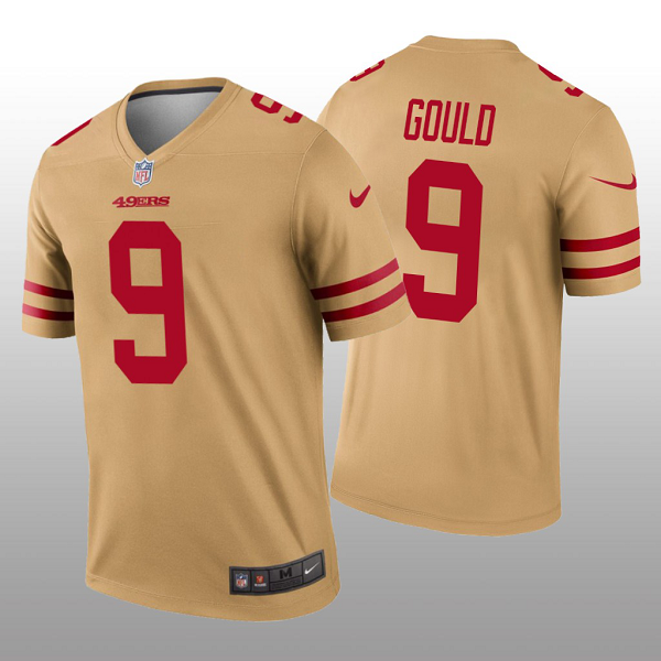 San Francisco 49ers #9 Robbie Gould Gold Inverted Legend Men's Jersey