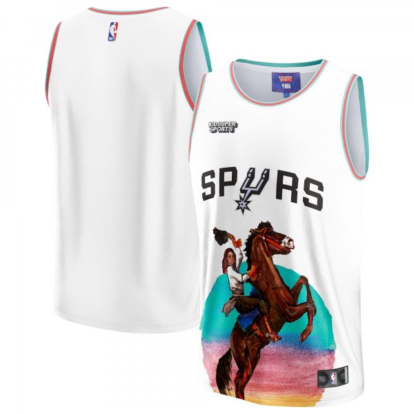 Unisex San Antonio Spurs NBA & KidSuper Studios by Fanatics White Hometown Jersey