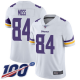 Men's Minnesota Vikings #84 Randy Moss White Stitched NFL 100th Season Vapor Limited Jersey