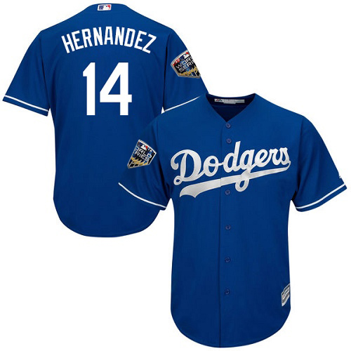 Youth Los Angeles Dodgers #14 Enrique Hernandez Royal Blue Alternate Majestic 2018 World Series Cool Base MLB Jersey