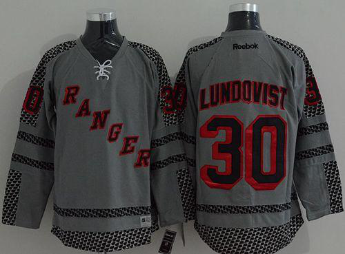 New York Rangers #30 Henrik Lundqvist Charcoal Cross Check Fashion Stitched NHL Jersey