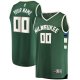 Men's Milwaukee Bucks Fanatics Hunter Green Fast Break Custom Replica Jersey - Icon Edition