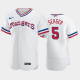 Men's #5 Corey Seager 1972 Throwback Taxas Rangers Home White MLB Flex Base Jersey