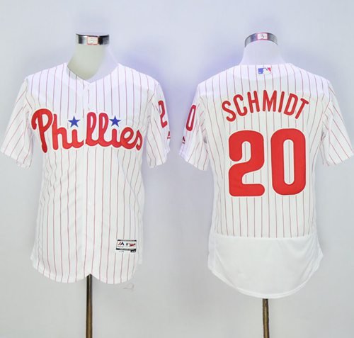 Philadelphia Phillies #20 Mike Schmidt White(Red Strip) Flexbase Collection Stitched MLB Jersey