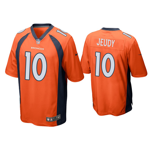 Men's #10 Jerry Jeudy Denver Broncos Orange 2020 NFL Draft Game Jersey