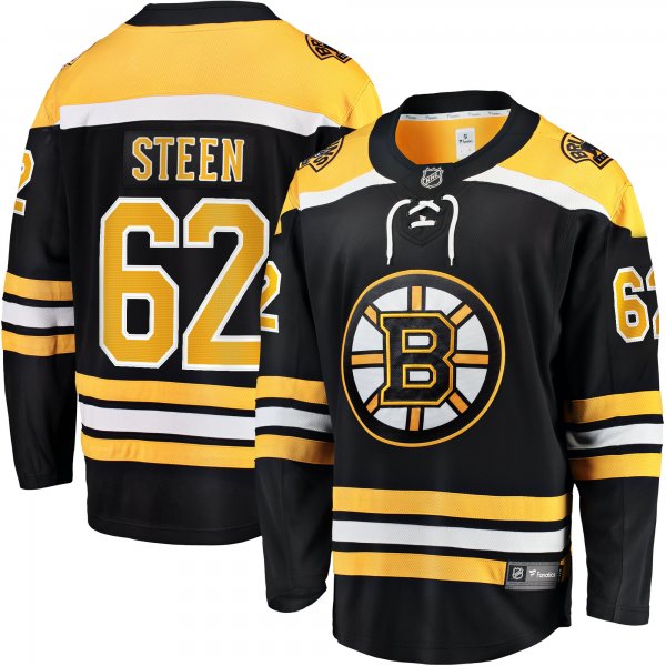 Men's Boston Bruins Oskar Steen Fanatics Black Home Breakaway Player Jersey