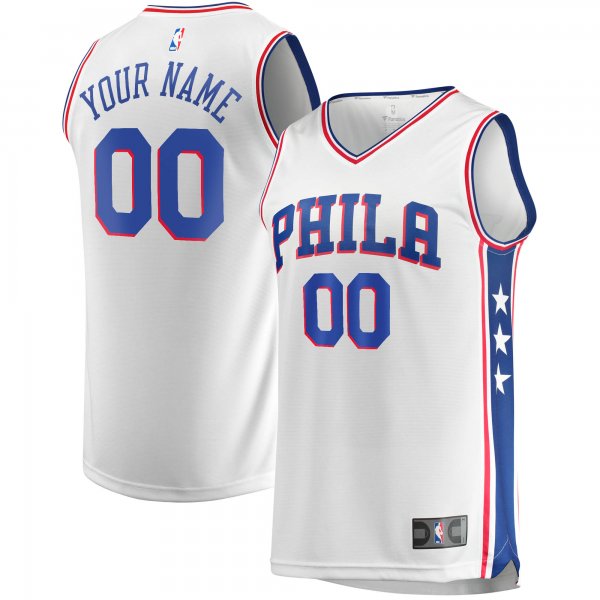 Youth Philadelphia 76ers Fanatics White Fast Break Custom Replica Jersey - Association Edition