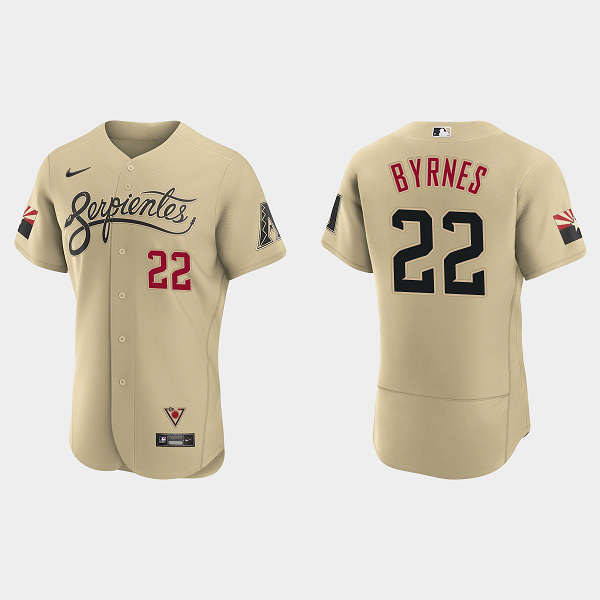 Men's Arizona Diamondbacks #22 Eric Byrnes Gold 2021 MLB City Connect Flex Base Jersey