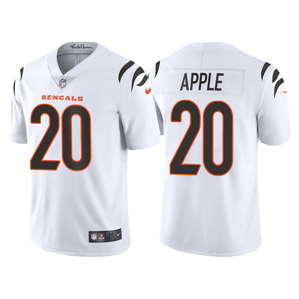 Men's Nike Cincinnati Bengals #20 Eli Apple White NFL Alternate Vapor Limited Jersey