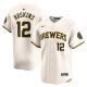 Men's Milwaukee Brewers Rhys Hoskins Nike Cream Home Limited Player Jersey