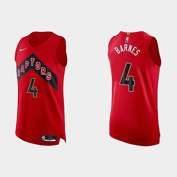 Men's Toronto Raptors $4 Scottie Barnes Icon Edition Red Jersey